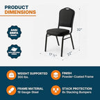 OEF9300F Series Silhouette Back Upholstered Stackable Banquet Chairs Premium Commercial Seating (2 Pack, Fabric, alternate