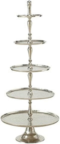 Old World Grand Hotel Silver 5 Tier Stand, 61.75" in Silver