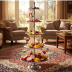 Old World Grand Hotel Silver 5 Tier Stand, 61.75" in Silver, alternate view 2