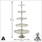 Old World Grand Hotel Silver 5 Tier Stand, 61.75" in Silver, alternate view 3