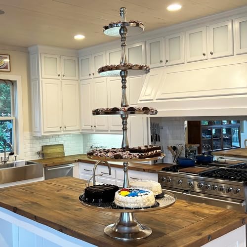Old World Grand Hotel Silver 5 Tier Stand, 61.75" in Silver, alternate view 5