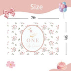 One Silly Goose Backdrop, Pink 1st Birthday Party Decoration One Silly Goose Banner Farm Animal First 1 Year Old, alternate