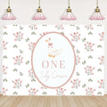 One Silly Goose Backdrop, Pink 1st Birthday Party Decoration One Silly Goose Banner Farm Animal First 1 Year Old