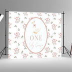 One Silly Goose Backdrop, Pink 1st Birthday Party Decoration One Silly Goose Banner Farm Animal First 1 Year Old, alternate