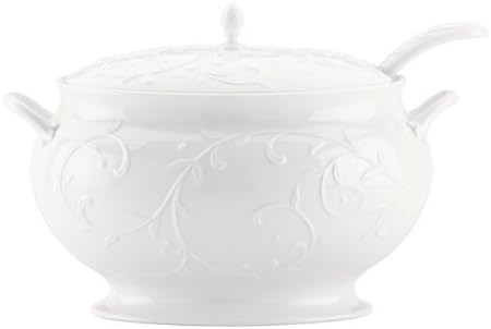 Opal Innocence Carved Covered Soup Tureen with Ladle, 10-1/4-Inch, White, 152 ounces in White, alternate view 4