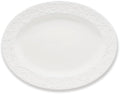 Opal Innocence Carved Oval Porcelain Serving Platter in White