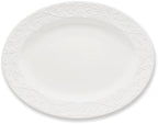 Opal Innocence Carved Oval Porcelain Serving Platter in White