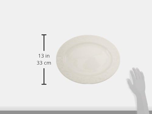 Opal Innocence Carved Oval Porcelain Serving Platter in White, alternate view 3