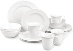 Opal Innocence Carved Porcelain 16-Piece Dinnerware Set for 4 in 16-Piece Place Setting