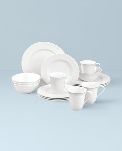 Opal Innocence Carved Porcelain 16-Piece Dinnerware Set for 4 in 16-Piece Place Setting, alternate view 3