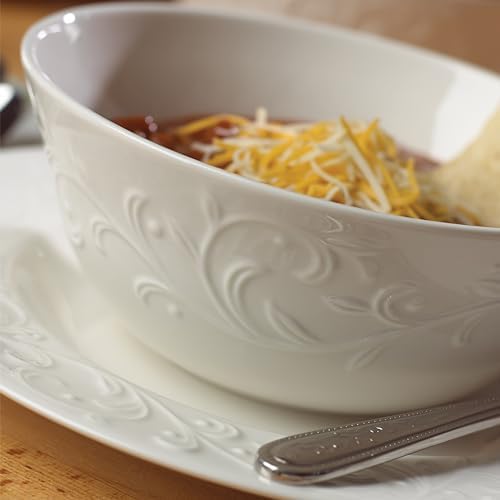 Opal Innocence Carved Porcelain 4-Piece Dinnerware Set for 1 in White, alternate view 2