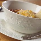 Opal Innocence Carved Porcelain 4-Piece Dinnerware Set for 1 in White, alternate view 2