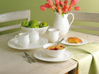 Opal Innocence Carved Porcelain 4-Piece Dinnerware Set for 1 in White, alternate view 4