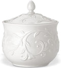Opal Innocence Carved Sugar Bowl -, White in White