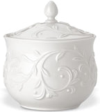 Opal Innocence Carved Sugar Bowl -, White in White
