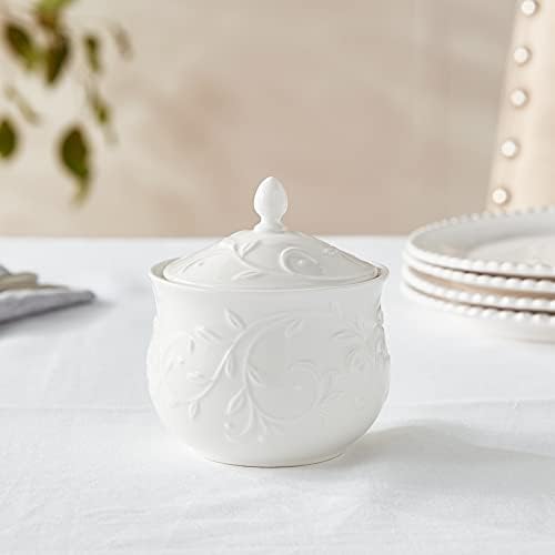 Opal Innocence Carved Sugar Bowl -, White in White, alternate view 2
