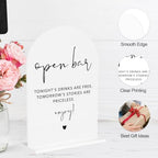 Open Bar Acrylic Sign, Wedding Engagement Bridal Shower Open Bar Decor for Ceremony Modern Calligraphy Arch, alternate view 3