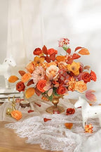 Orange Artificial Flowers Combo Box Set Fall Silk Flowers Fake Rose for DIY Floral Arrangements Wedding Bouquets, alternate