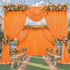 Orange Backdrop Curtains 40 x 10 ft for Photo Background Wrinkle Free Drape in W4' x H10'(10 panels) in Orange, alternate