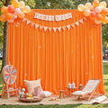 Orange Backdrop Curtains 8 x 10 ft for Photo Background Wrinkle Free Drapes in W4' x H10'(2 panels) in Orange