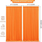 Orange Backdrop Curtains 8 x 10 ft for Photo Background Wrinkle Free Drapes in W4' x H10'(2 panels) in Orange, alternate view