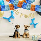 Orange Blue Fringe Garland Banner 30ft Wall Tinsel Foil Streamers in Orange Blue, alternate view 6