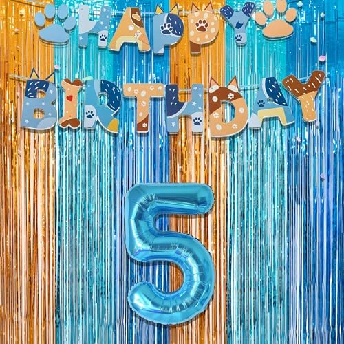 Orange Blue Party Streamers Backdrop 2 Packs, alternate view 3