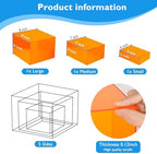 Orange Buffet Risers 3Pcs Acrylic Boxes Display Risers for Buffet Table Parties Weddings Catering Dessert, alternate view 3