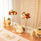 Orange Fake Flowers for Centrepiece, Kissing Silk Roses Ball, 10Pcs in White/Gold/Grey, alternate view 7
