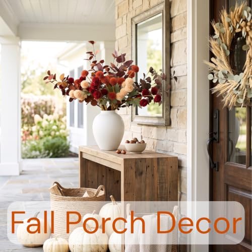 Orange Fall Flower Arrangement with Vase, Fall Centerpieces For Tables, alternate view 3