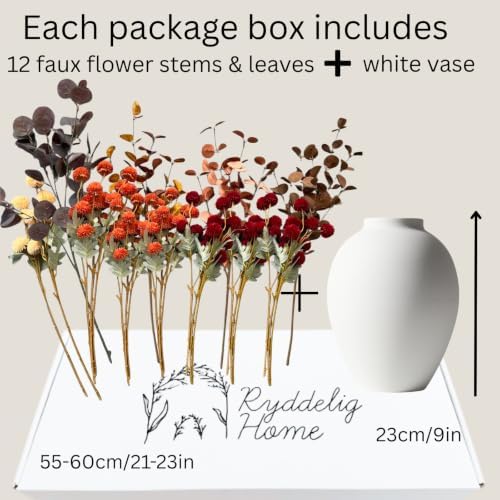 Orange Fall Flower Arrangement with Vase, Fall Centerpieces For Tables, alternate view 4