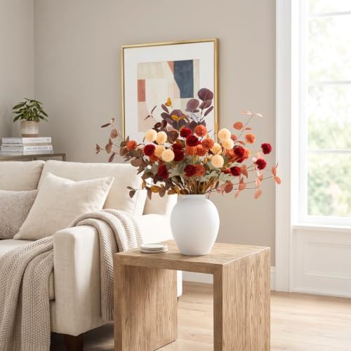 Orange Fall Flower Arrangement with Vase, Fall Centerpieces For Tables, alternate view 7