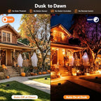 Orange Halloween Flood Lights, 30W Dusk to Dawn Floodlight 2 Pack LED Spot Lights Outdoor Decoration, Auto, alternate view 2