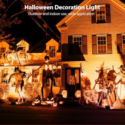 Orange Halloween Flood Lights, 30W Dusk to Dawn Floodlight 2 Pack LED Spot Lights Outdoor Decoration, Auto, alternate view 4