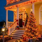 Orange Halloween String Lights Outdoor, Thanksgiving Mini Lights, 32.5FT 100 LED Waterproof Christmas Lights, alternate view