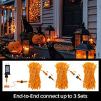Orange Halloween String Lights Outdoor, Thanksgiving Mini Lights, 32.5FT 100 LED Waterproof Christmas Lights, alternate view