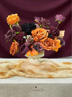 Orange Purple Artificial Fall Flowers Combo, Fake Silk Flowers in A Athens Orange Purple, alternate view 5