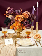Orange Purple Artificial Fall Flowers Combo, Fake Silk Flowers in A Athens Orange Purple, alternate view 6