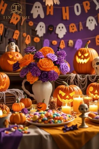 Orange Purple Artificial Flowers Combo, Fall Flowers for Wedding in Burnt Orange and Purple2, alternate view 2