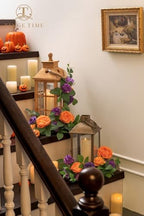Orange Purple Artificial Flowers Combo, Fall Flowers for Wedding in Burnt Orange and Purple2, alternate view 5