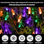 Orange Purple Green Halloween String Lights Outdoor, 32.5FT 100 LED Waterproof Christmas Lights with 16 Lighting, alternate