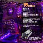 Orange Purple Green Halloween String Lights Outdoor, 66FT 200 LED Waterproof Christmas Lights with 16 Lighting, alternate
