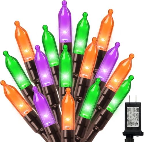 Orange Purple Green Halloween String Lights Outdoor, 99FT 300 LED Waterproof Christmas Lights with 16 Lighting