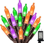 Orange Purple Green Halloween String Lights Outdoor, 99FT 300 LED Waterproof Christmas Lights with 16 Lighting
