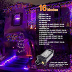 Orange Purple Green Halloween String Lights Outdoor, 99FT 300 LED Waterproof Christmas Lights with 16 Lighting, alternate