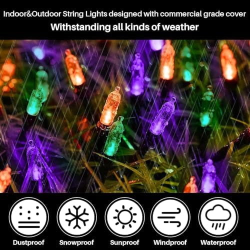 Orange Purple Green Halloween String Lights Outdoor, 99FT 300 LED Waterproof Christmas Lights with 16 Lighting, alternate