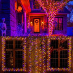 Orange Purple Green Halloween String Lights Outdoor, 99FT 300 LED Waterproof Christmas Lights with 16 Lighting, alternate
