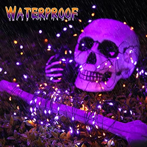Orange Purple Halloween Solar String Lights,2 Pack Total 80FT 240LED, alternate view 3