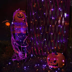 Orange Purple Halloween Solar String Lights,2 Pack Total 80FT 240LED, alternate view 7