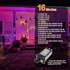 Orange Purple Halloween String Lights Outdoor, 32.5FT 100 LED Waterproof Christmas Lights with 16 Lighting Modes, alternate